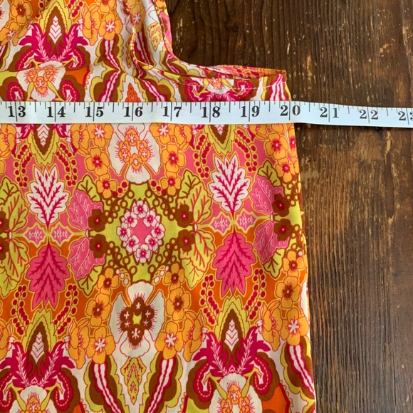 Rose & Olive Paisley Print Sleeveless Tassel‎ Tie Neck Blouse Top Womens M - Picture 7 of 8